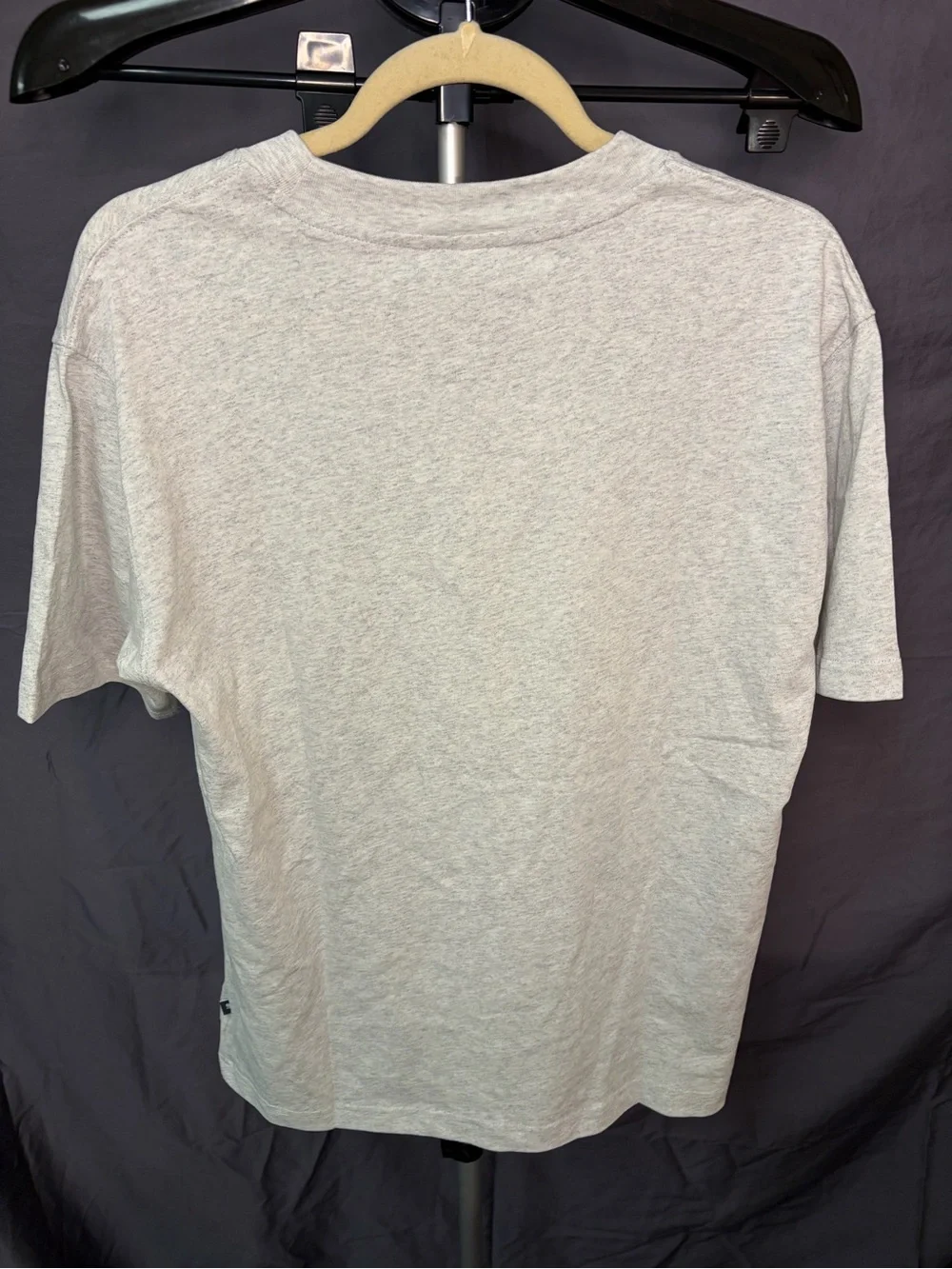 New Balance Heather Gray Tee with Yellow & Navy Graphic